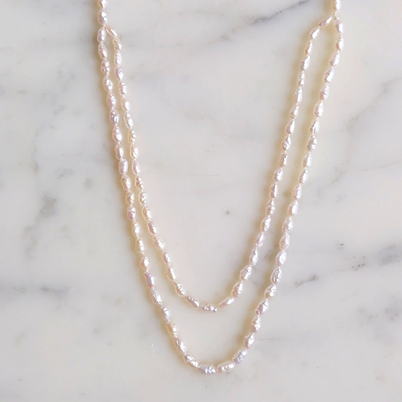 NWOT. Double Strands Natural Freshwater Pearls Necklace. - Picture 2 of 3